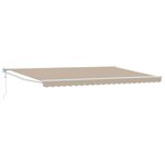 vidaXL Auvent Rétractable Beige 500 × 300 cm Tissu  Métal