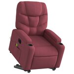 vidaXL Fauteuil inclinable de massage électrique Rouge bordeaux Tissu