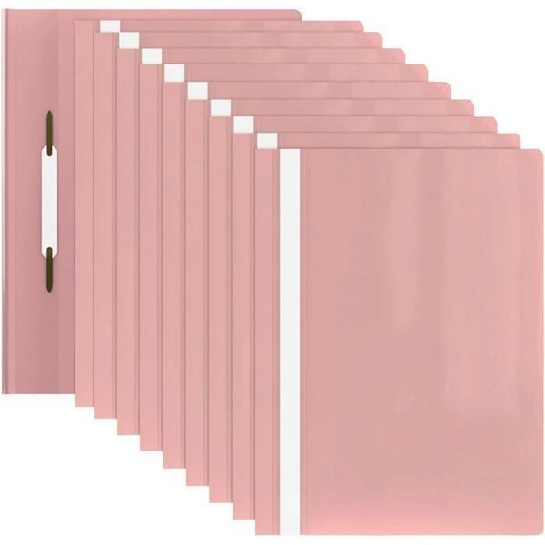 ACROPAQ 10 Classeurs de rapport A4- 10 Classeurs de présentation A4 en polypropylène- Rose pastel