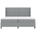 vidaXL Lit à ressorts avec matelas Gris clair 200 x 200 cm tissu