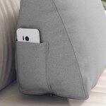 vidaXL Coussin de Dos Gris nuage 45 x 20 x 35 cm tissu