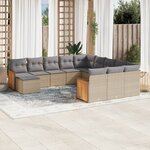 vidaXL Salon de jardin avec coussins 12 Pièces beige résine tressée