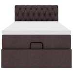 vidaXL Lit ottoman avec matelas marron foncé 100x200 cm tissu