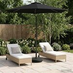 vidaXL Parasol de jardin avec lampes LED 230 x 230 cm Polyester Noir