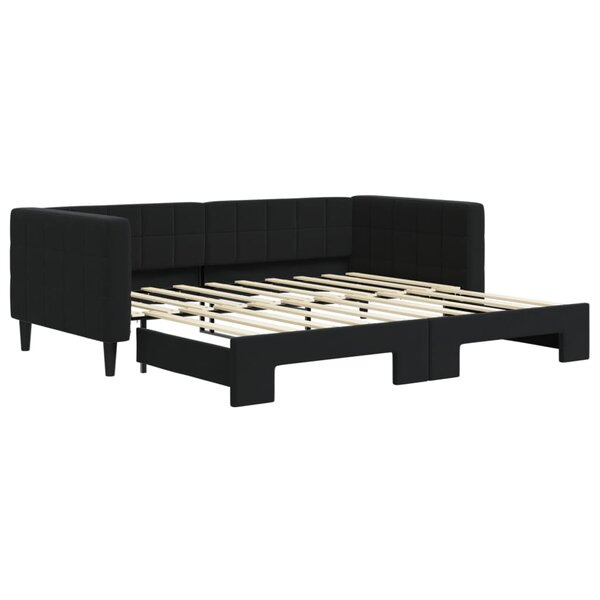 vidaXL Lit de jour avec lit gigogne noir 90x190 cm velours