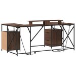 vidaXL Bureau Chêne brun 182 x 101 x 87 5 cm Bois d'ingénierie