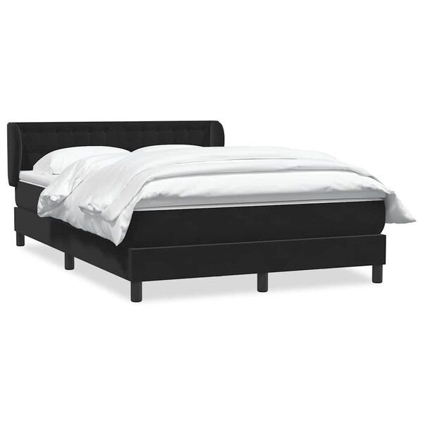 vidaXL Sommier à lattes de lit avec matelas noir 140x210 cm velours