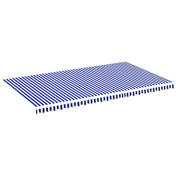 vidaXL Tissu de remplacement pour auvent Bleu et blanc 6x3 5 m