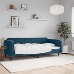 vidaXL Lit de repos sans matelas bleu 90x200 cm velours