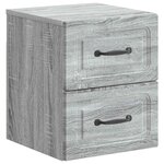 vidaXL Cabinet de chevet mural Sonoma gris 34 5 x 33 x 40 cm