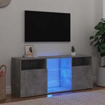 vidaXL Meuble TV avec lumières LED gris béton 120x30x50 cm