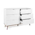 Commode avec 6 tiroirs en bois blanc 86 5x120x40cm