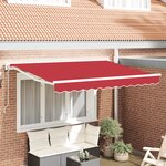 vidaXL Auvent Rétractable Rouge 350x200 cm tissu