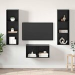 vidaXL Ensemble meuble TV Montage mural Chêne noir 37 x 37 x 107 cm