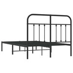 vidaXL Cadre de lit métal sans matelas avec tête de lit noir 120x200cm