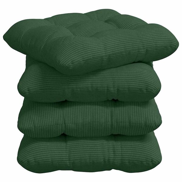 vidaXL Coussins de siège 4 Pièces Vert foncé 45 x 45 cm