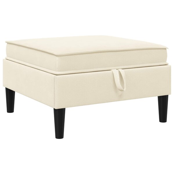 vidaXL Pouf avec Rangement Crème Velours