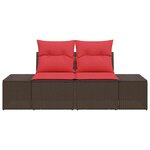 vidaXL Canapé de jardin avec coussin 184 x 62 x 69 cm polyrotin