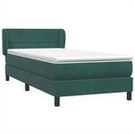 vidaXL Sommier à lattes de lit et matelas vert foncé 90x210 cm velours