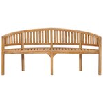 vidaXL Banc de jardin en forme de banane 180 cm bois de teck solide