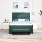 vidaXL Lit à ressorts avec tête de lit Vert foncé 200 x 160 cm Velours
