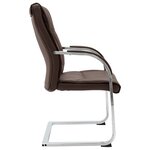 Chaise fauteuil siège de bureau informatique étude cantilever similicuir brun 02_0023993