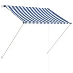 vidaXL Auvent rétractable 100x150 cm Bleu et blanc