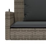 vidaXL Balancelle avec coussins gris 119x56x48 cm résine tressée