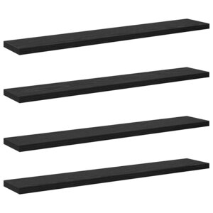 vidaXL Étagère à livres 4 Pièces Noir 60 x 10 x 1.5 cm Bois d'ingénierie