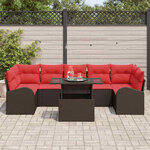 vidaXL Ensemble de canapé de jardin 8 Pièces Marron Poly Rattan