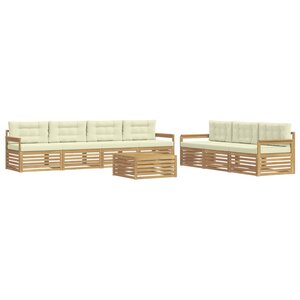 vidaXL Ensemble de canapés d'extérieur 8 Pièces Blanc et crème