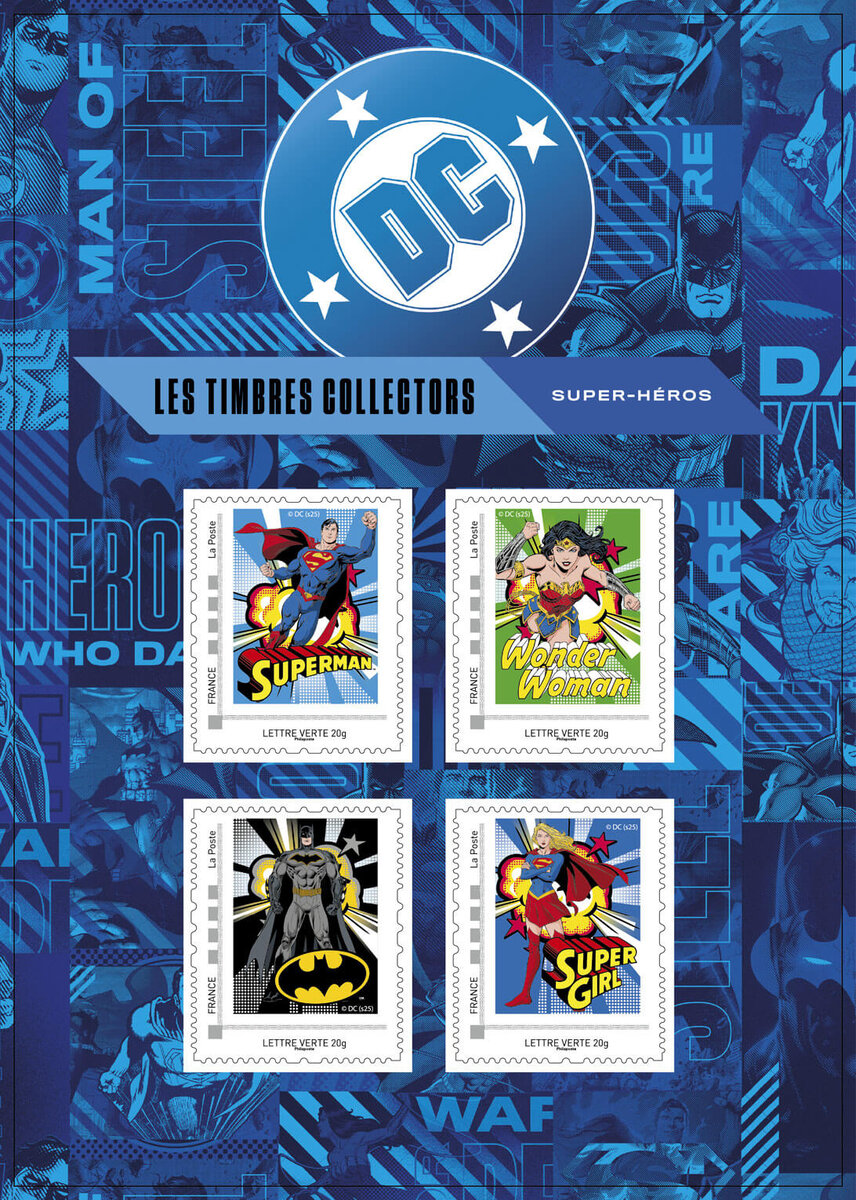Collector 4 timbres - DC - Lettre Verte - La Poste