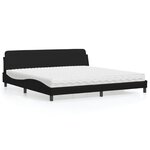 vidaXL Lit avec matelas noir 200x200 cm similicuir