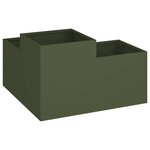 Jardinière vidaXL 100x100x48 cm Vert olive Acier