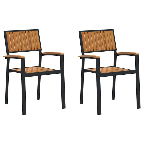 vidaXL Chaise de jardin 2 Pièces Marron 56 x 57 x 87 cm