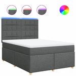 vidaXL Sommier à lattes de lit avec matelas Gris foncé 140x200cm Tissu