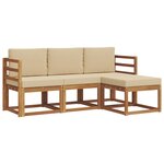 vidaXL Ensemble de canapés d'extérieur 4 pc Naturel et Beige