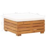 vidaXL Repose-pied sectionnel 1 pc avec coussin Bois d'acacia solide