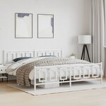 vidaXL Cadre de lit métal avec tête de lit/pied de lit blanc 200x200cm