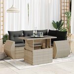 vidaXL Salon de jardin 6 Pièces avec coussins gris clair résine tressée