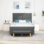 vidaXL Lit à ressorts avec matelas Gris foncé 140 x 200 cm tissu