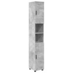 vidaXL Meuble de salle de bain haut Gris béton 30 x 35 x 192 cm
