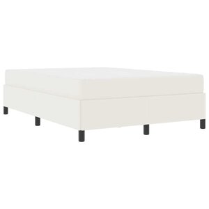 vidaXL Cadre de lit Crème 140 x 200 cm Tissu en velours côtelé