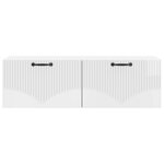 vidaXL Meuble TV mural Montage mural Blanc brillant 98 x 31 x 30 cm