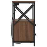 vidaXL Table de nuit avec station de chargement 2 Pièces Chêne marron