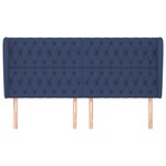 vidaXL Tête de lit avec oreilles Bleu 203x23x118/128 cm Tissu