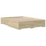 vidaXL Cadre de lit et tiroirs chêne sonoma 120x200 cm bois ingénierie