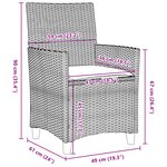 vidaXL Ensemble de salle à manger de jardin de 9 pièces avec coussins en gris poly rattan