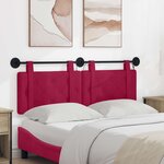 vidaXL Tête de lit suspendue Avec lumière LED Bordeaux Velours