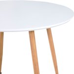 vidaXL Table de salle à manger Blanc et chêne 90x73 5 cm MDF